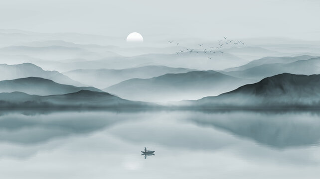 水墨山水畫