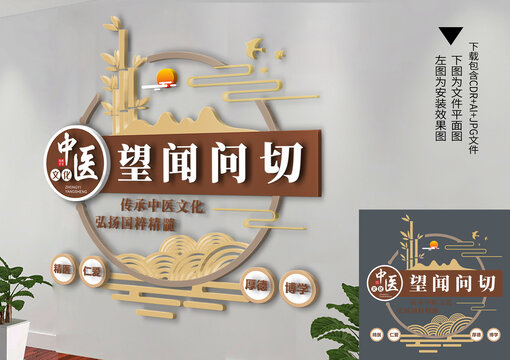 豎版中醫(yī)文化墻