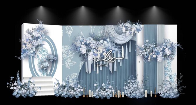 霧霾藍(lán)婚禮迎賓區(qū)