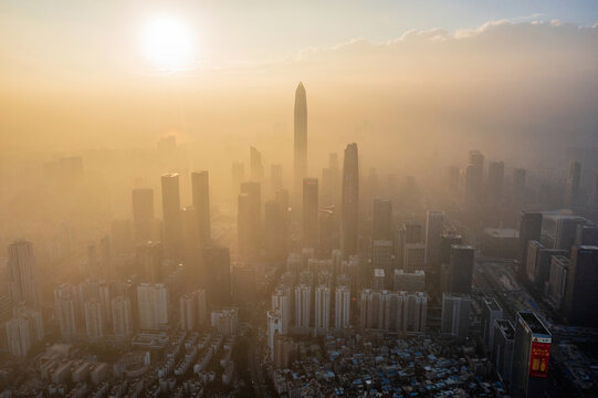 深圳市福田区与罗湖区城市风光