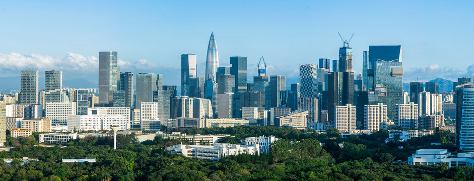 深圳南山粤海街道全景天际线