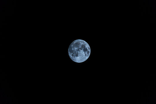 黑夜蓝月亮月球月坑