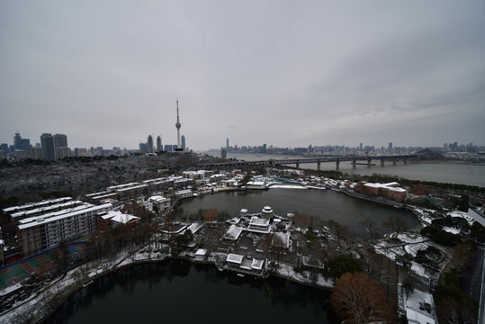 武汉汉阳莲花湖风光雪景