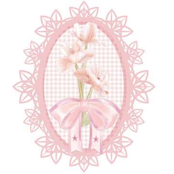 唐菖蒲蕾絲花朵家紡印花圖案
