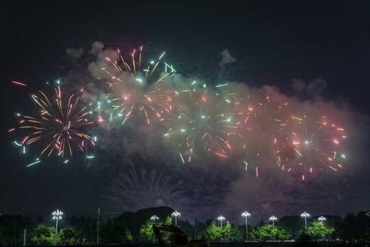 长沙橘子洲的烟花