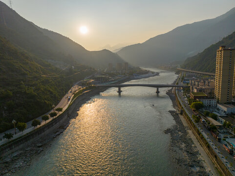 航拍四川雅安石棉县