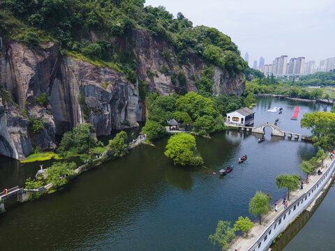 绍兴东湖景区航拍