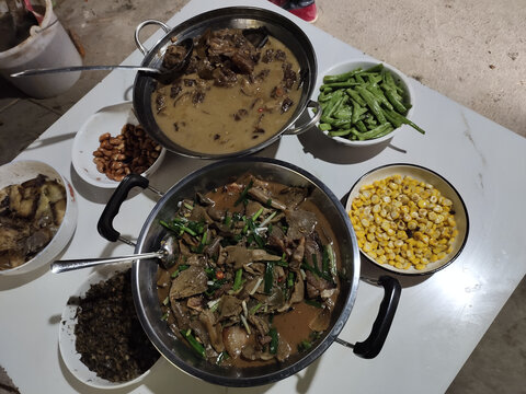 狗肉火锅与枞菌腊肉火锅