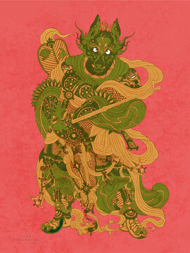 狗年十二生肖屬相年畫國潮插畫