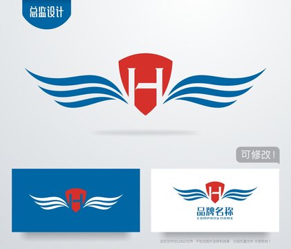 翅膀logo字母Hlogo