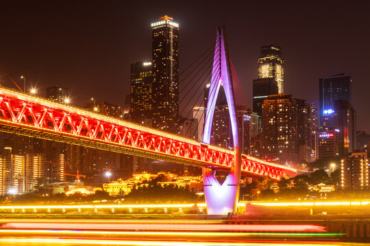 重庆东水门大桥夜景