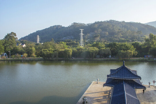 云霄将军山公园水畔风景