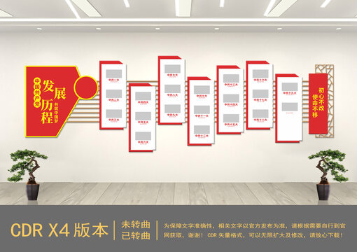 紅色發(fā)展歷程文化墻