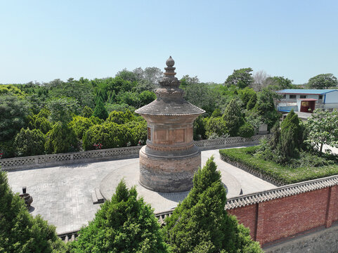 航拍运城泛舟禅师塔