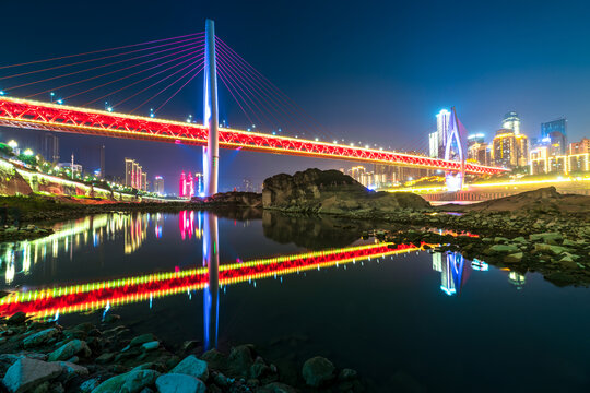 重庆东水门大桥夜景