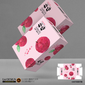 楊梅包裝設(shè)計展開圖