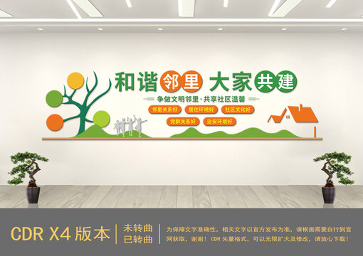和諧鄰里社區(qū)文化墻