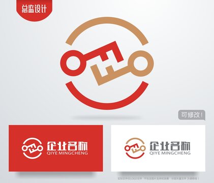 金钥匙logo字母HF