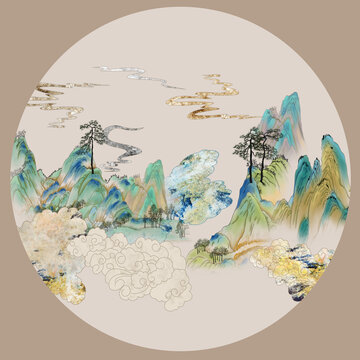 圓形山水畫