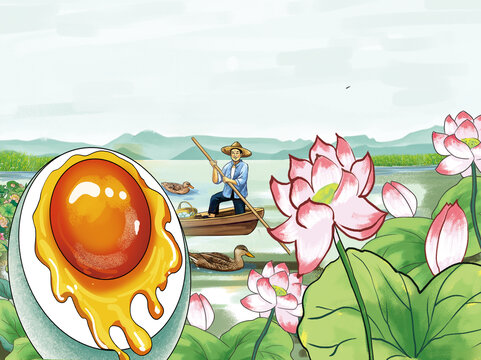 咸鴨蛋農(nóng)家鴨蛋插畫分層