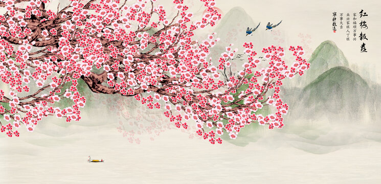 梅花背景墻