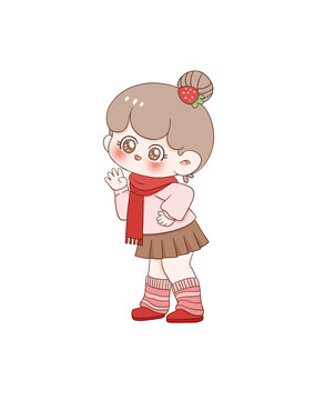 手繪卡通小女孩