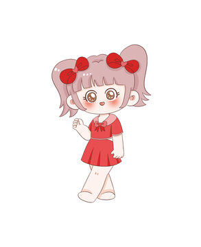 手繪卡通小女孩