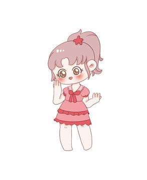 手繪卡通小女孩