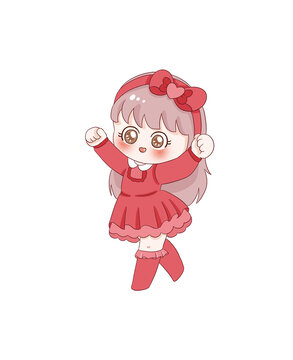 手繪卡通小女孩