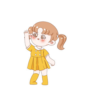 手繪卡通小女孩