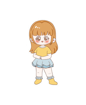 手繪卡通小女孩