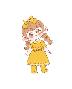 手繪卡通小女孩