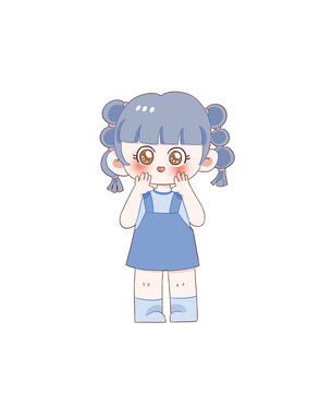 手繪卡通小女孩