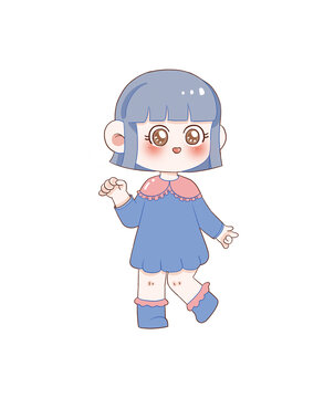 手繪卡通小女孩