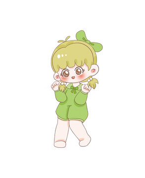 手繪卡通小女孩