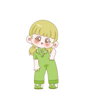 手繪卡通小女孩