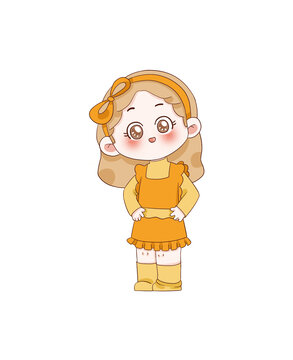手繪卡通小女孩