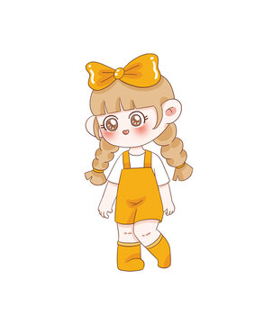 手繪卡通小女孩