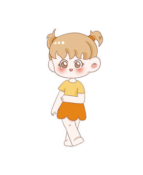 手繪卡通小女孩