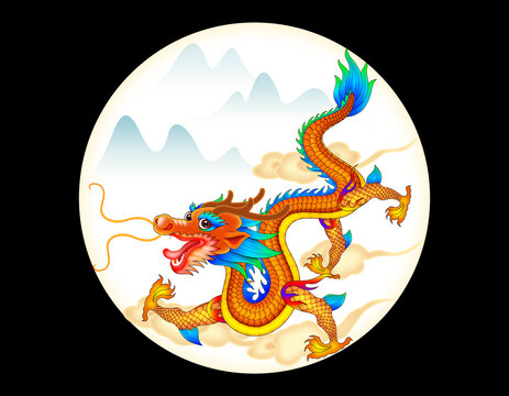 國(guó)潮龍年插畫
