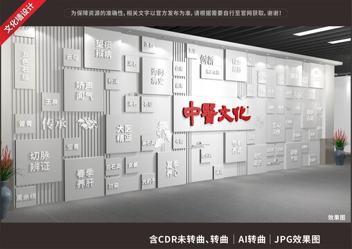 中医文化展示展厅墙