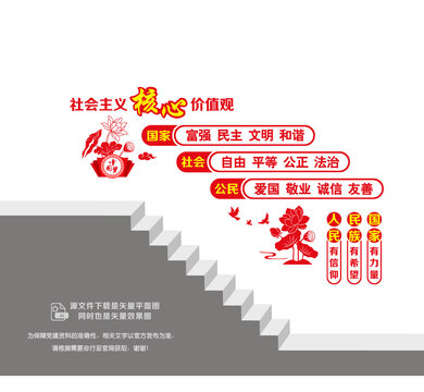 核心價(jià)值觀階梯墻