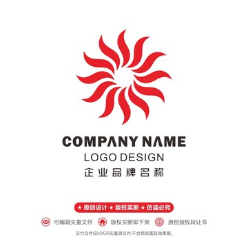 花logo字母S太陽logo