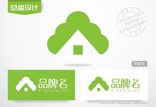 绿色房子logo绿色住宅