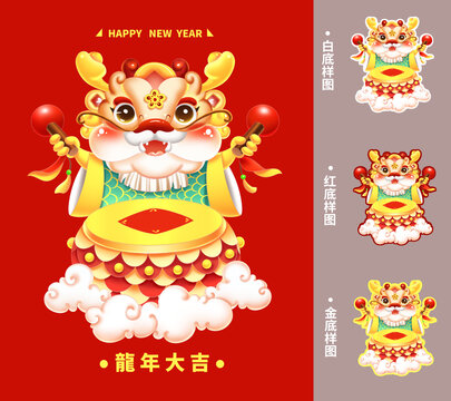2024春節(jié)龍年生肖IP打鼓
