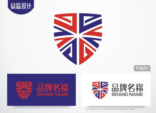 少儿英语logo盾牌