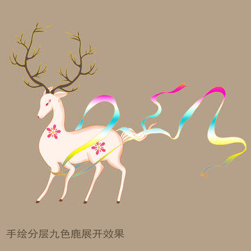 工筆梅花鹿