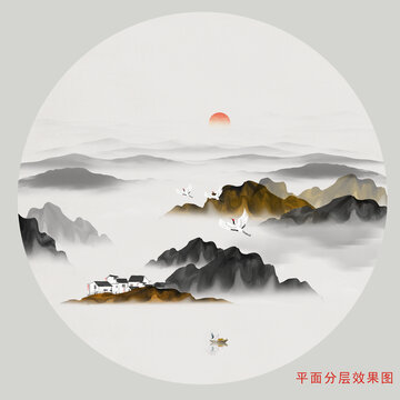 山水水墨画