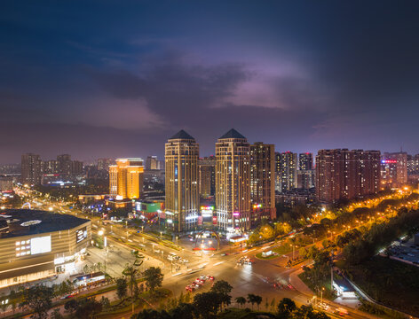 成都郫都区夜景