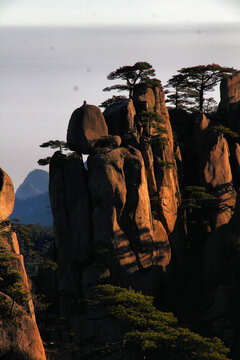 黄山奇峰突起